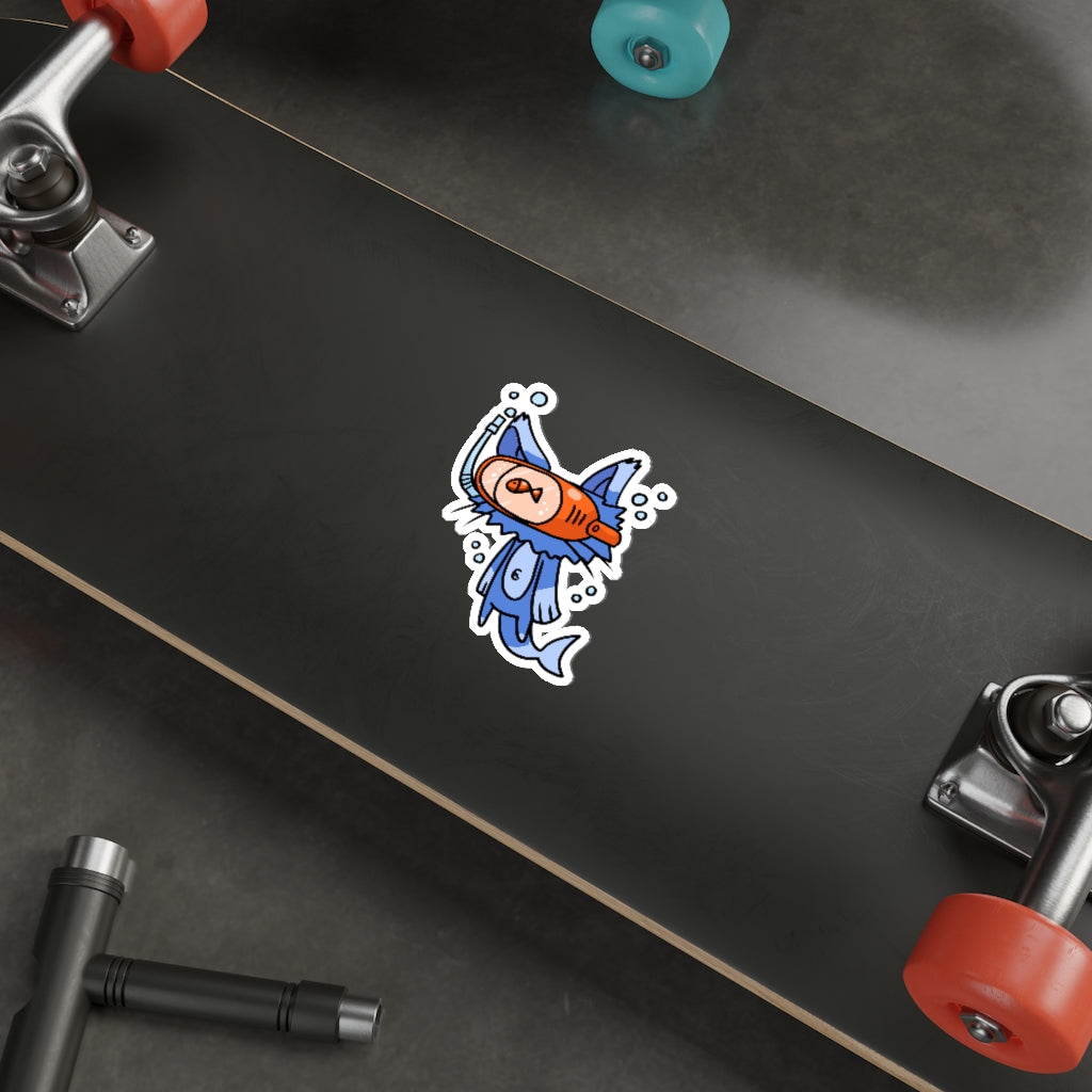 Dolphin Cat Die-Cut Sticker