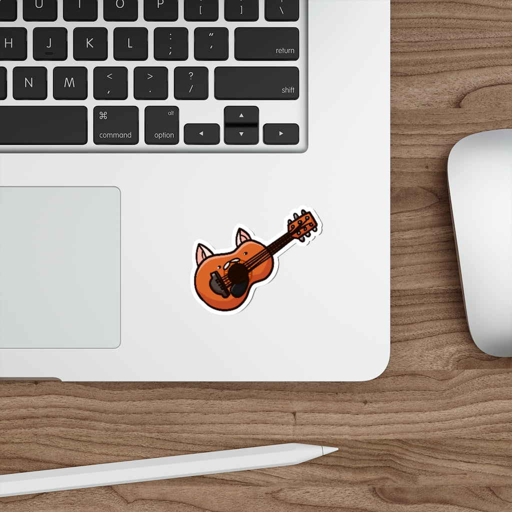 Guitar Cat Die-Cut Sticker