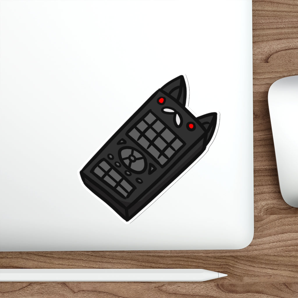 Remote Cat Die-Cut Sticker