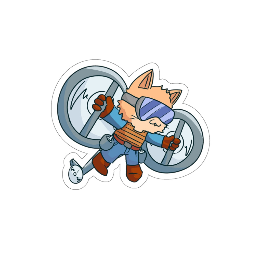 Helicopter Cat Die-Cut Sticker