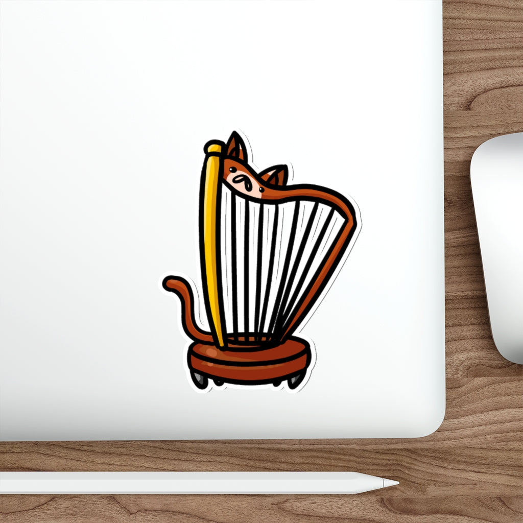 Harp Cat Die-Cut Sticker