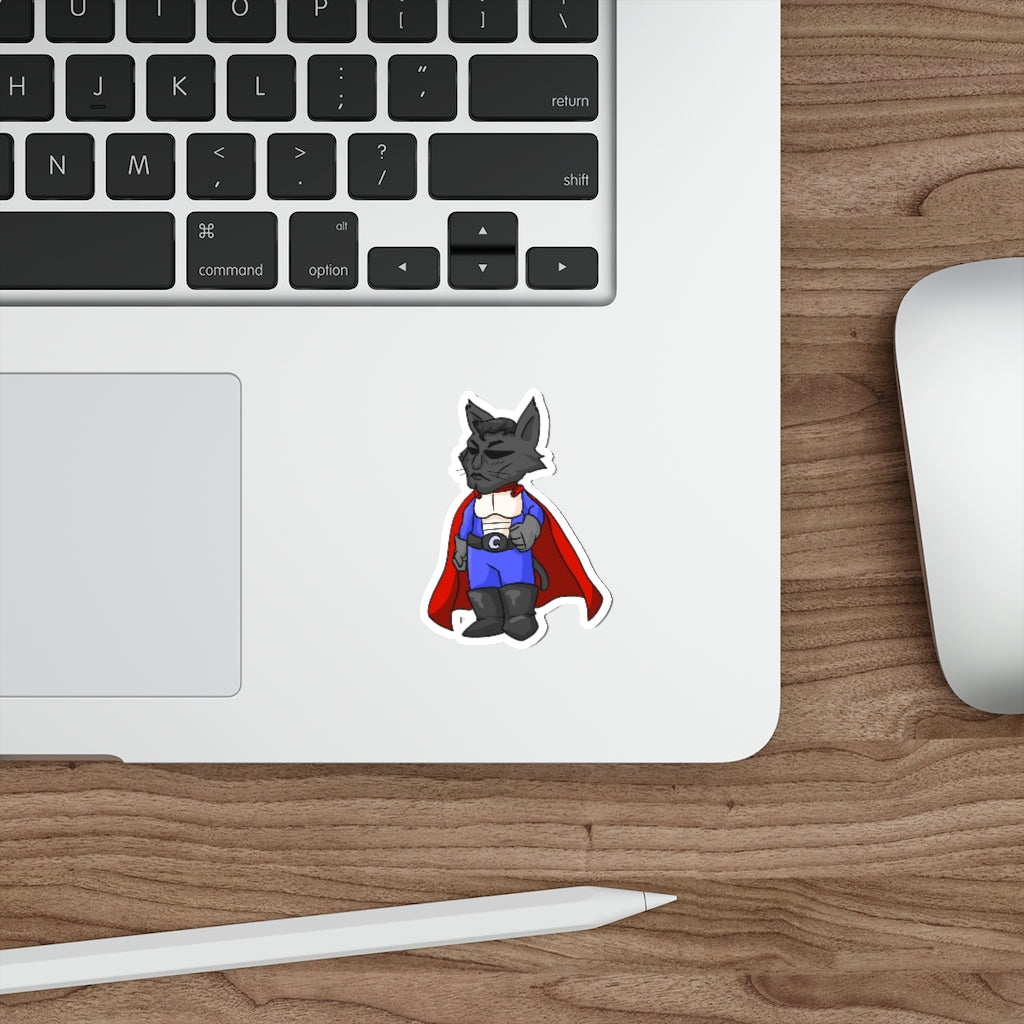 Super Hero Cat Die-Cut Sticker