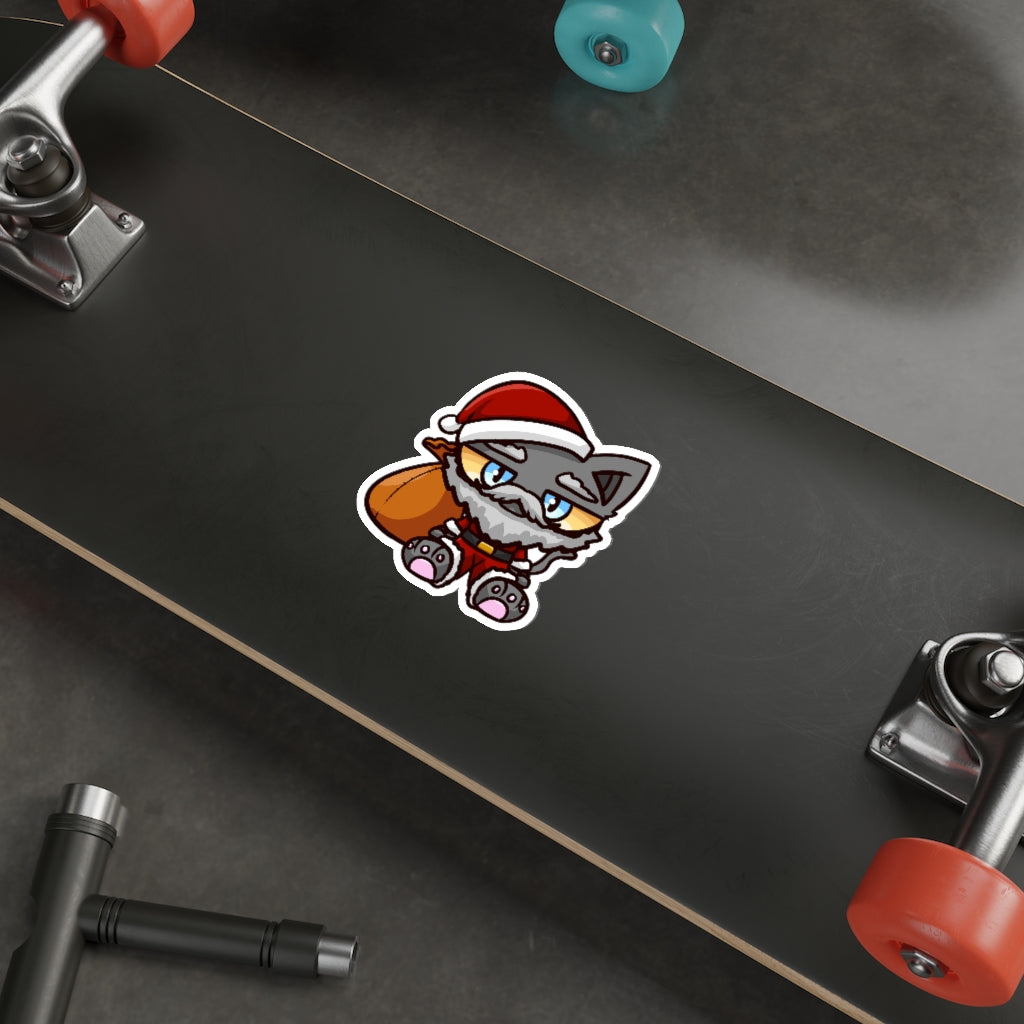 Santa Cat Die-Cut Sticker