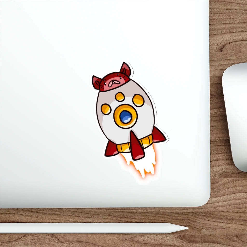 Rocket Cat Die-Cut Sticker
