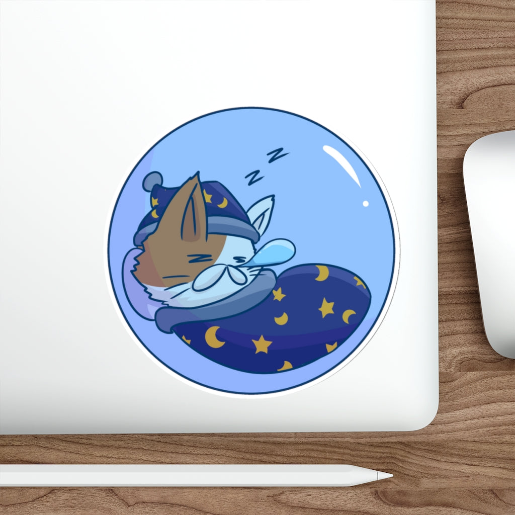 Sleepy Bubble Cat Die-Cut Sticker