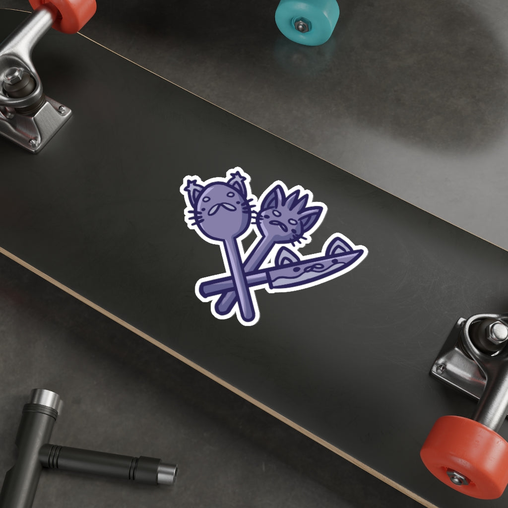 Utensil Cats Die-Cut Sticker