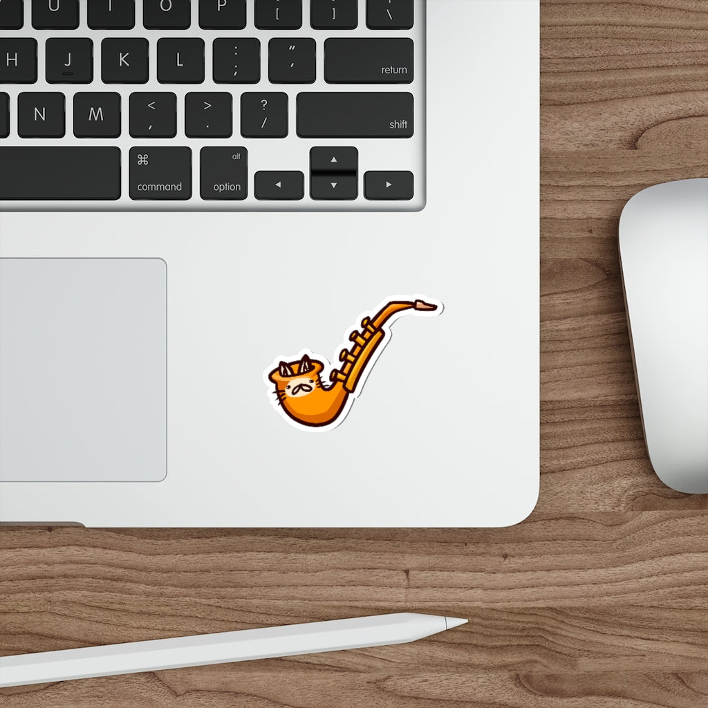 Saxophone Cat Die-Cut Sticker