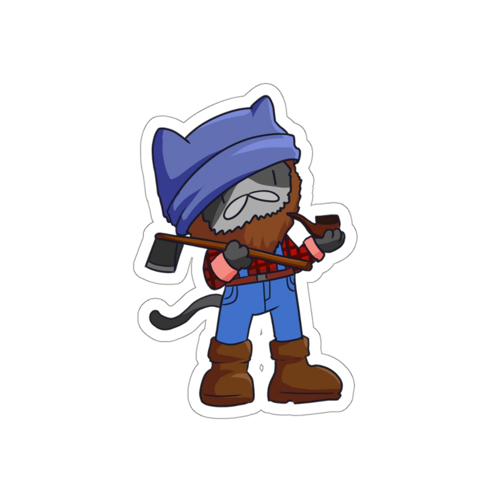 Lumberjack Cat Die-Cut Sticker