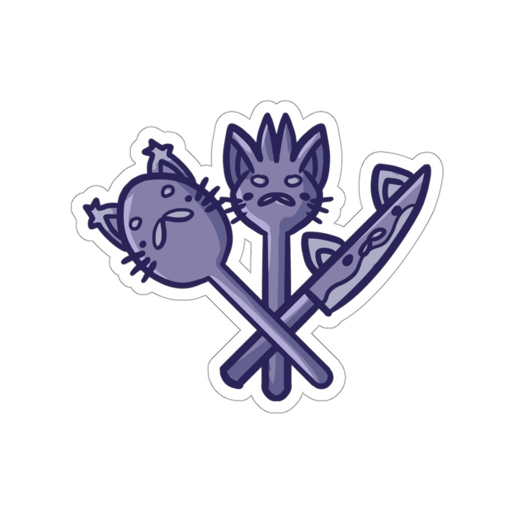 Utensil Cats Die-Cut Sticker