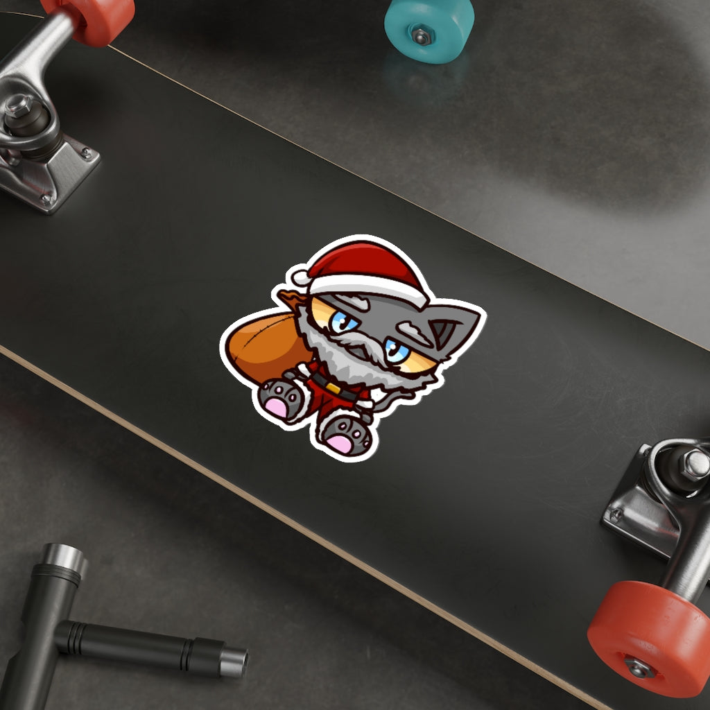 Santa Cat Die-Cut Sticker