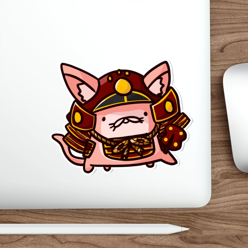 Little Samurai Cat Die-Cut Sticker