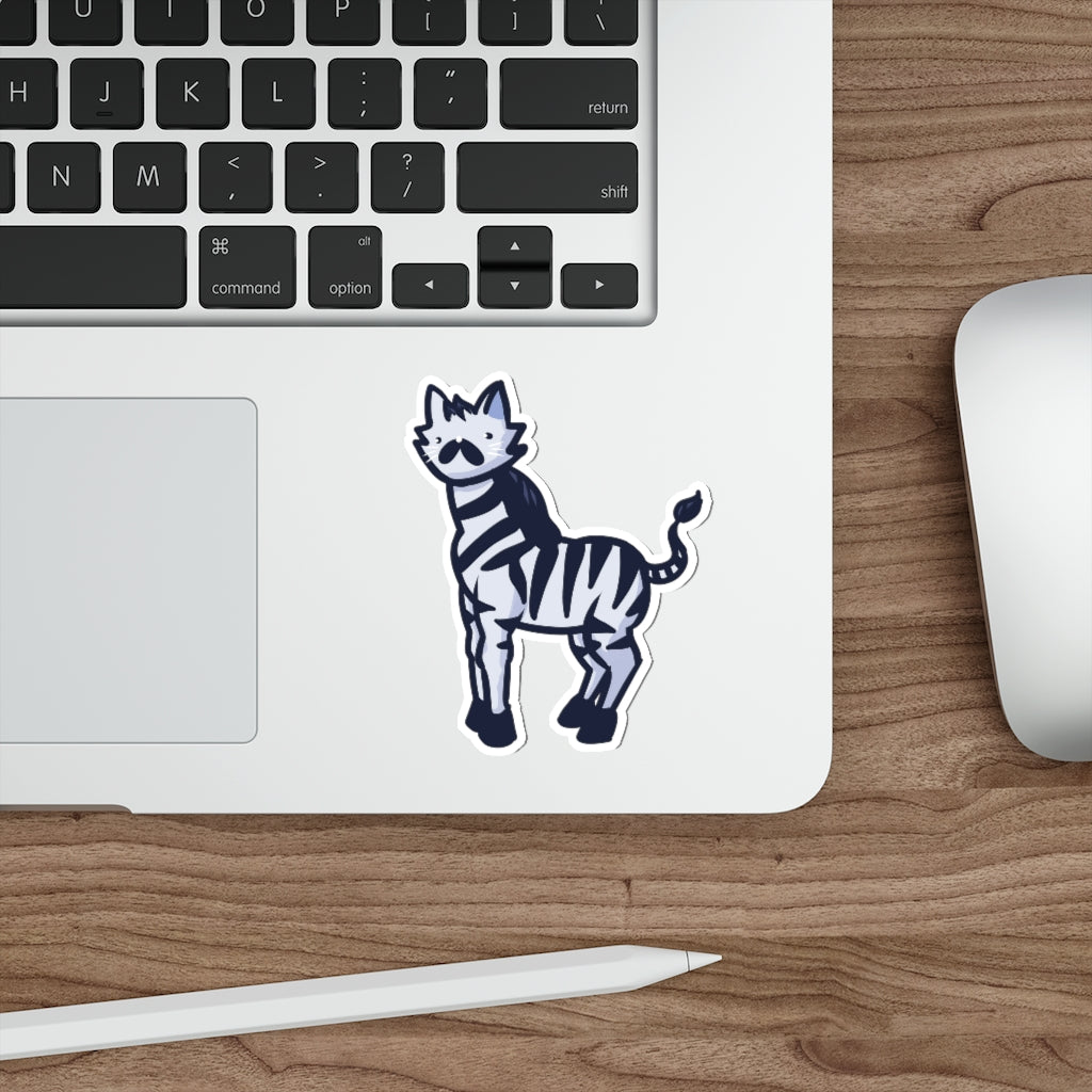 Zebra Cat Die-Cut Sticker