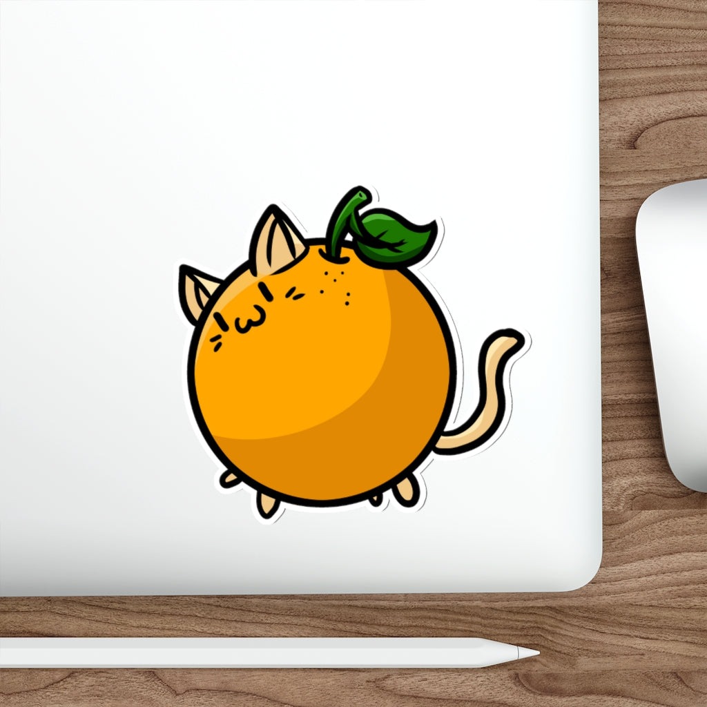 Orange Cat Die-Cut Sticker