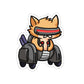 Racing Robot Cat Die-Cut Sticker