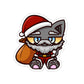 Santa Cat Die-Cut Sticker