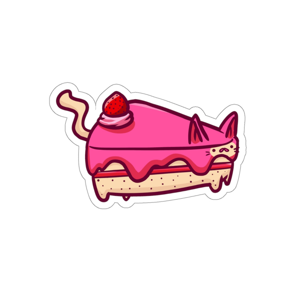 Strawberry Cake Cat Die-Cut Sticker