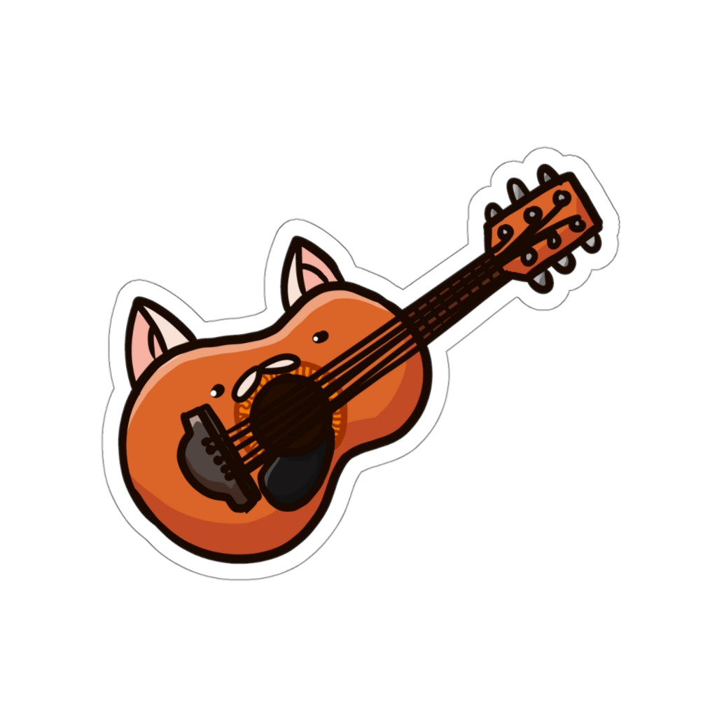 Guitar Cat Die-Cut Sticker