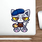 Unamused Artist Cat Die-Cut Sticker