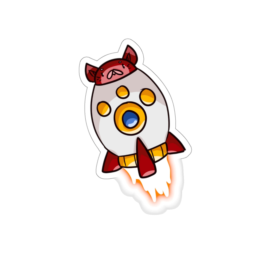 Rocket Cat Die-Cut Sticker