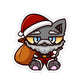 Santa Cat Die-Cut Sticker
