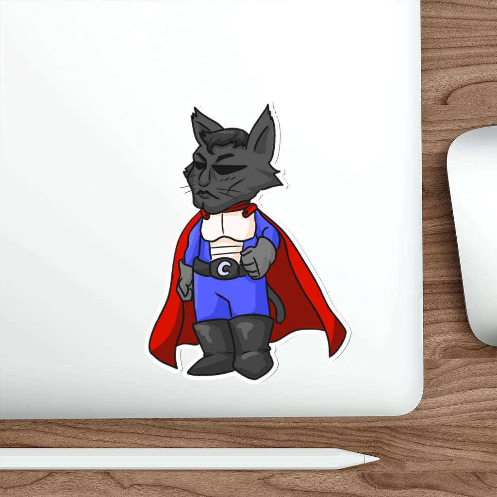 Super Hero Cat Die-Cut Sticker
