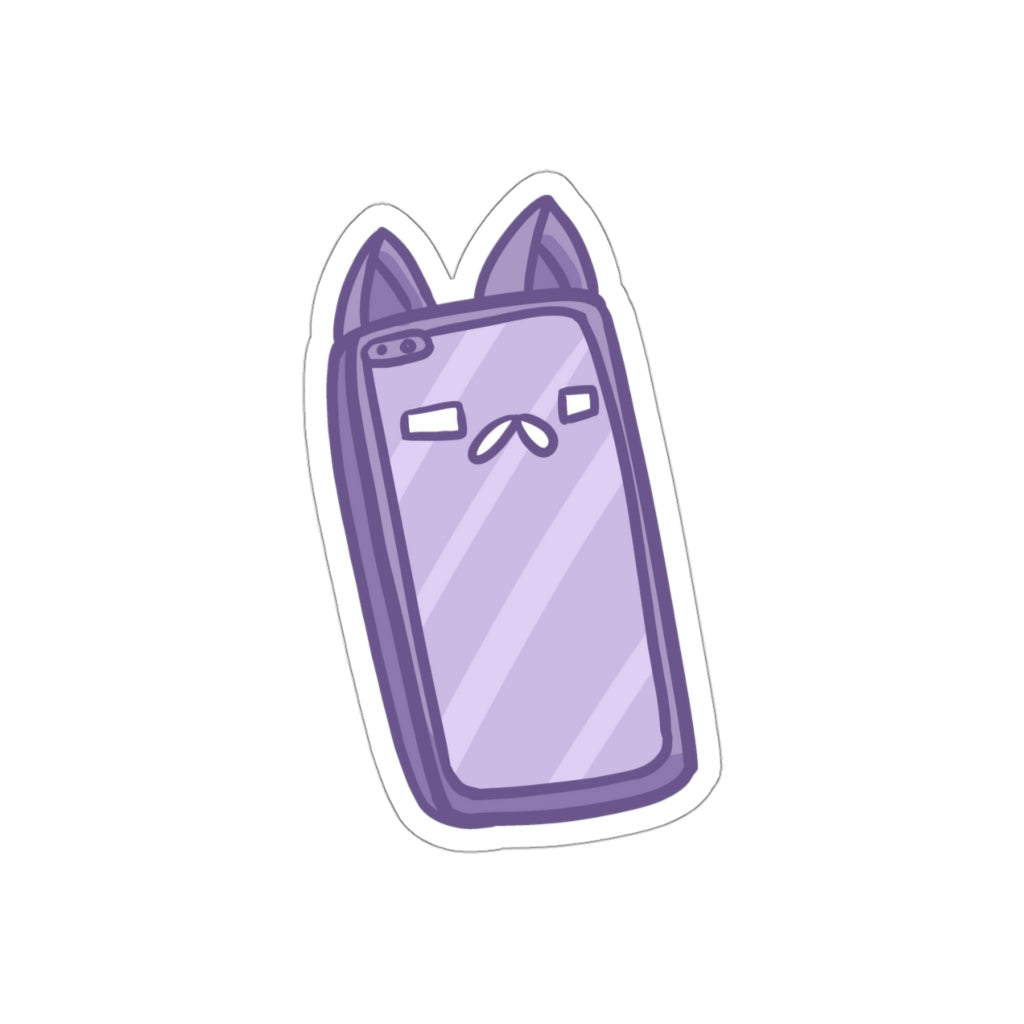 Phone Cat Die-Cut Sticker