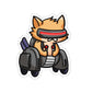 Racing Robot Cat Die-Cut Sticker