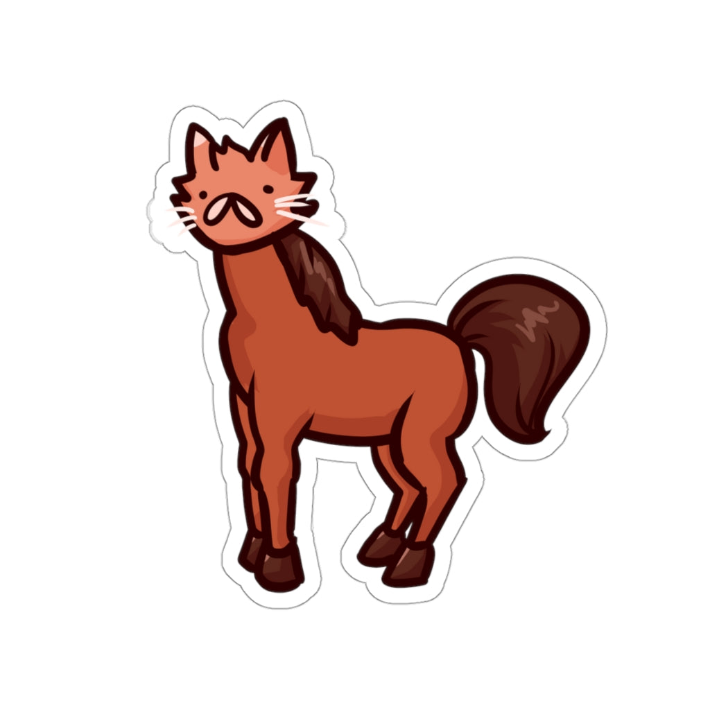 Horse Cat Die-Cut Sticker