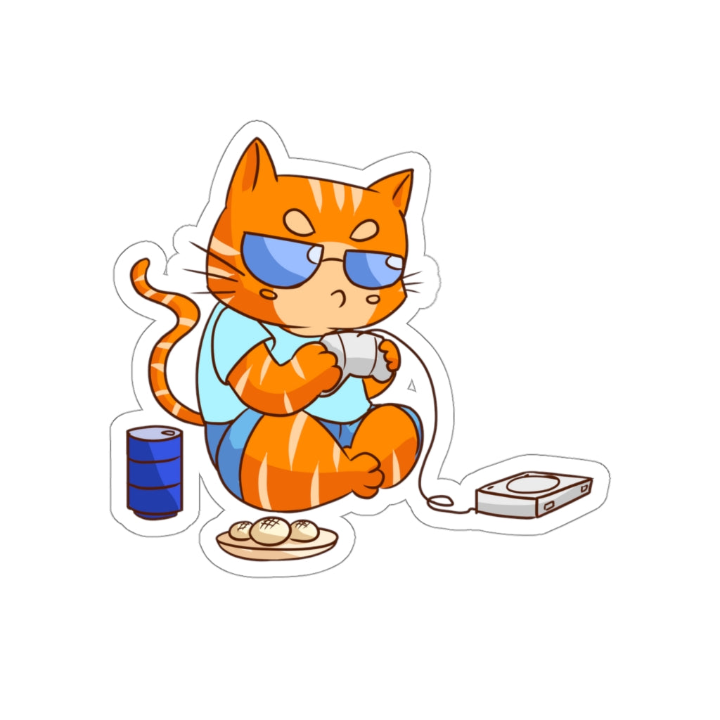 Gamer Cat Die-Cut Sticker