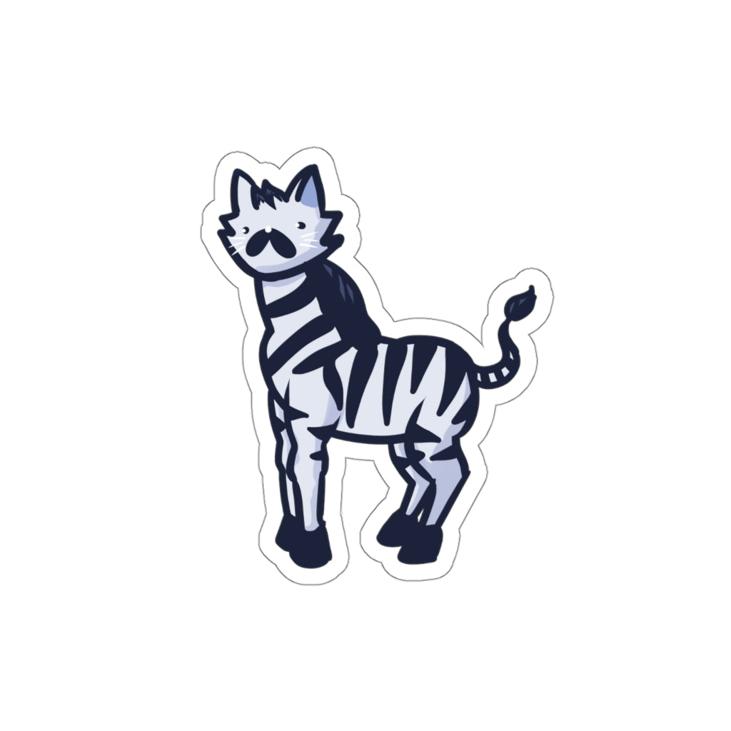 Zebra Cat Die-Cut Sticker