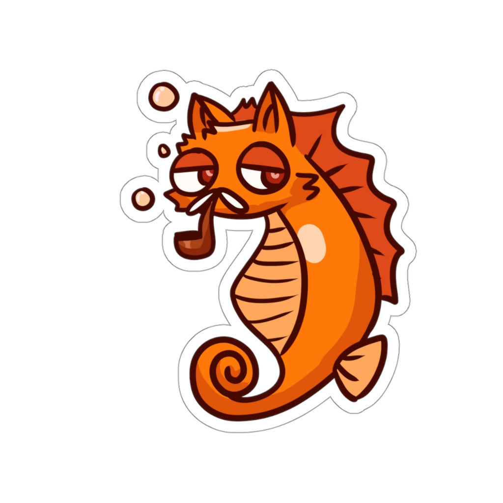 Seahorse Cat Die-Cut Sticker