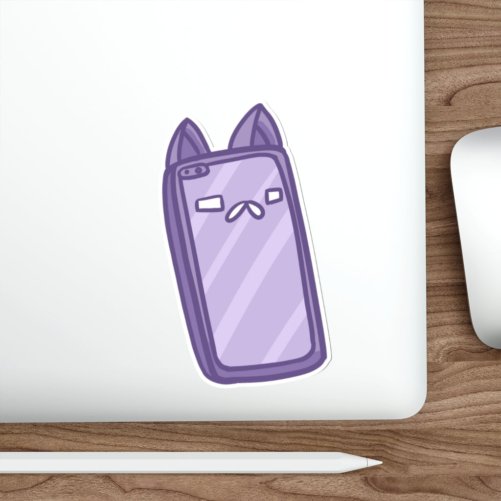 Phone Cat Die-Cut Sticker