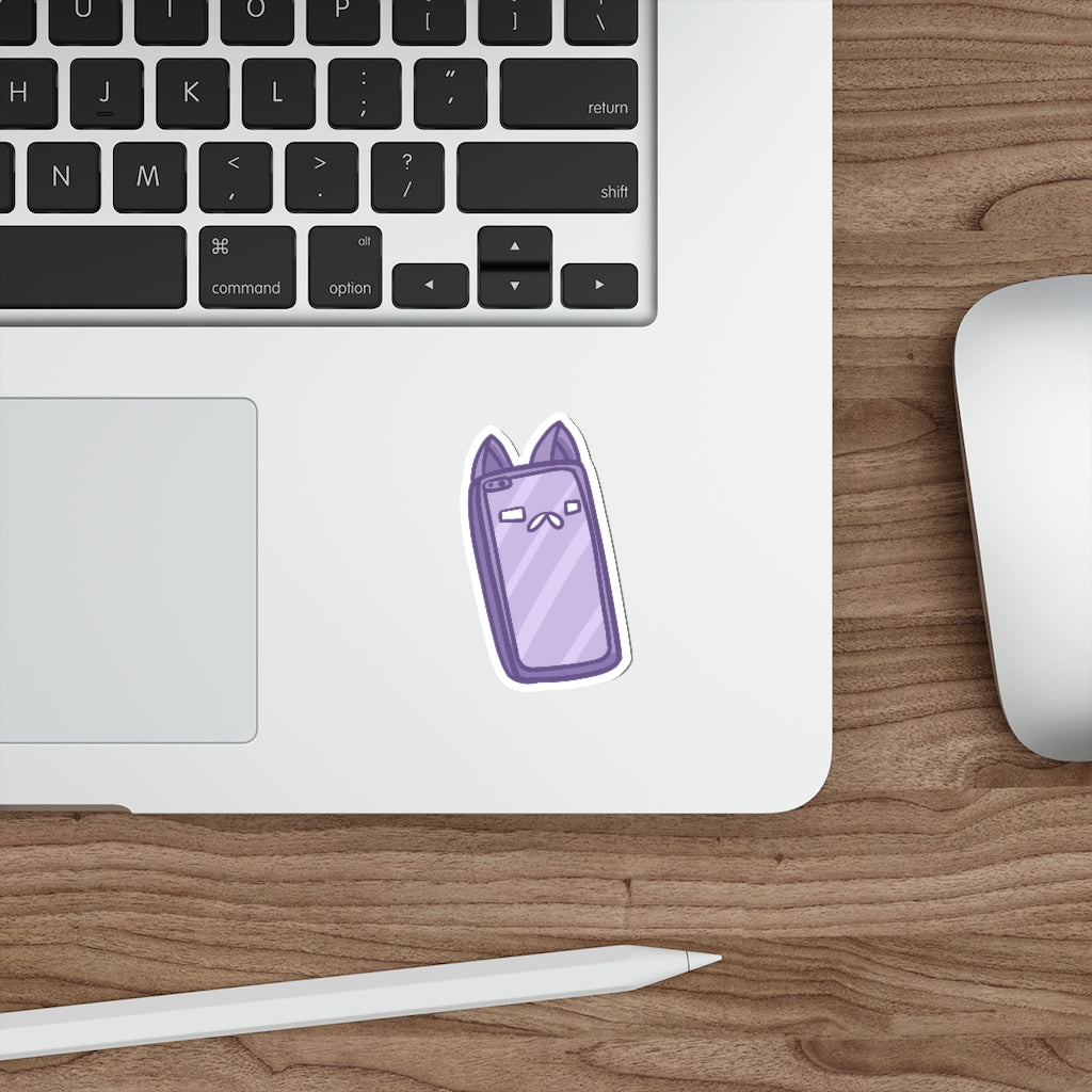 Phone Cat Die-Cut Sticker