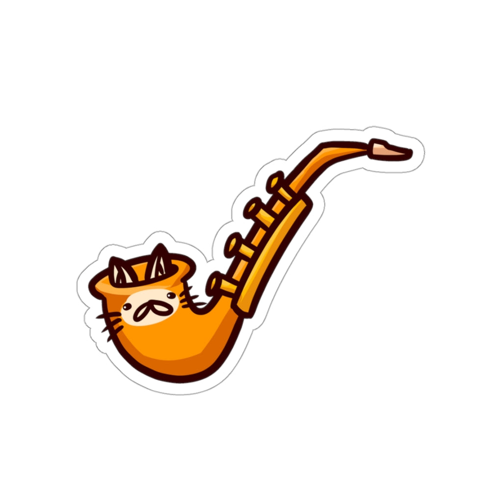 Saxophone Cat Die-Cut Sticker