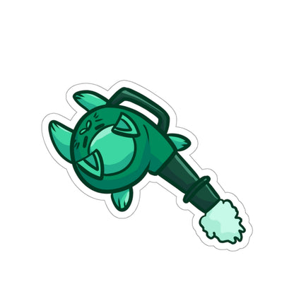 Leaf Blower Cat Die-Cut Sticker
