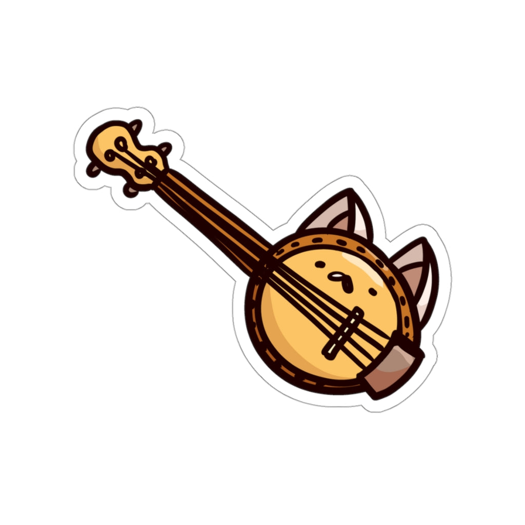 Banjo Cat Die-Cut Sticker