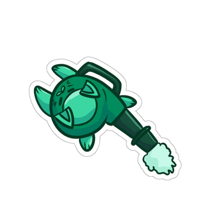 Leaf Blower Cat Die-Cut Sticker