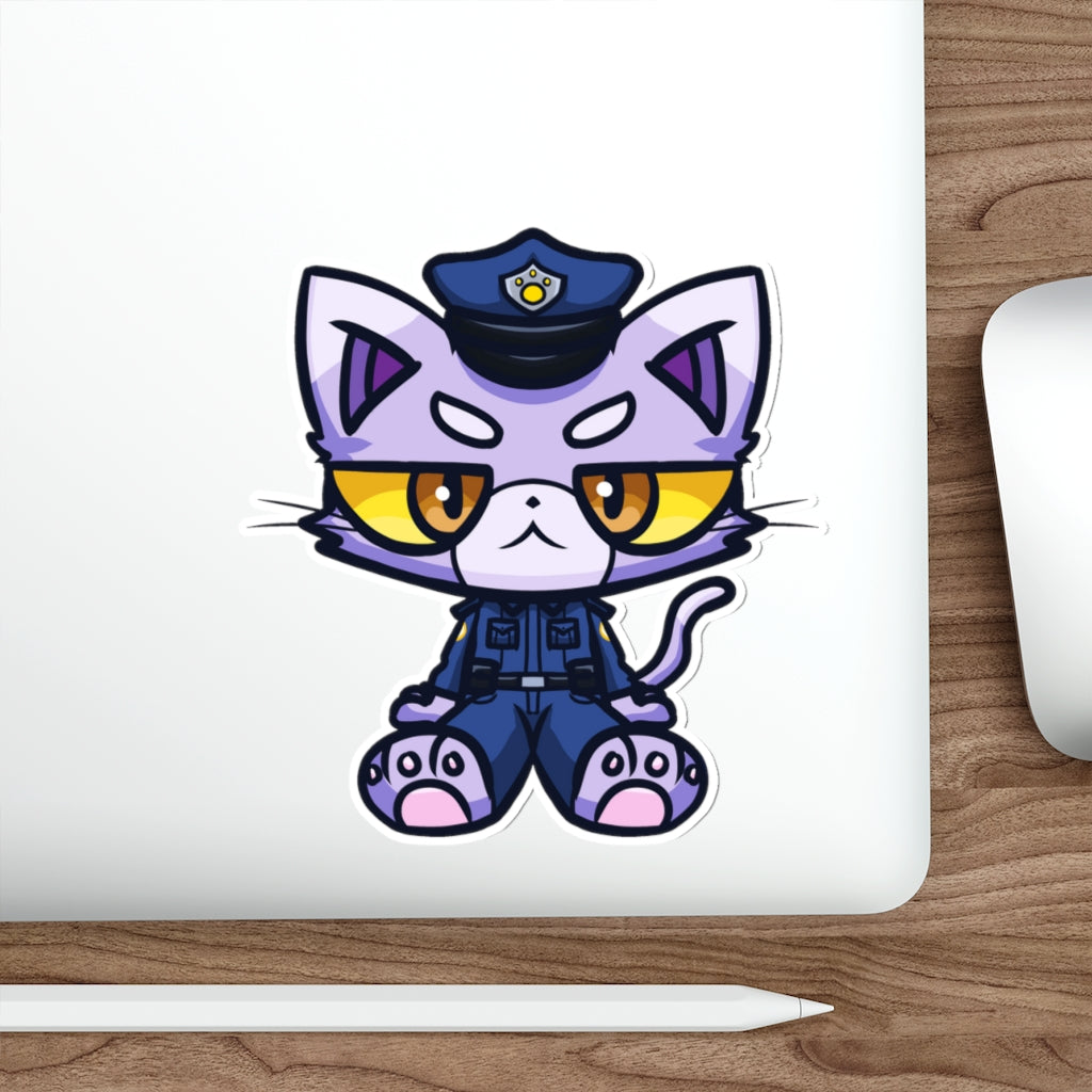 Police Cat Die-Cut Sticker