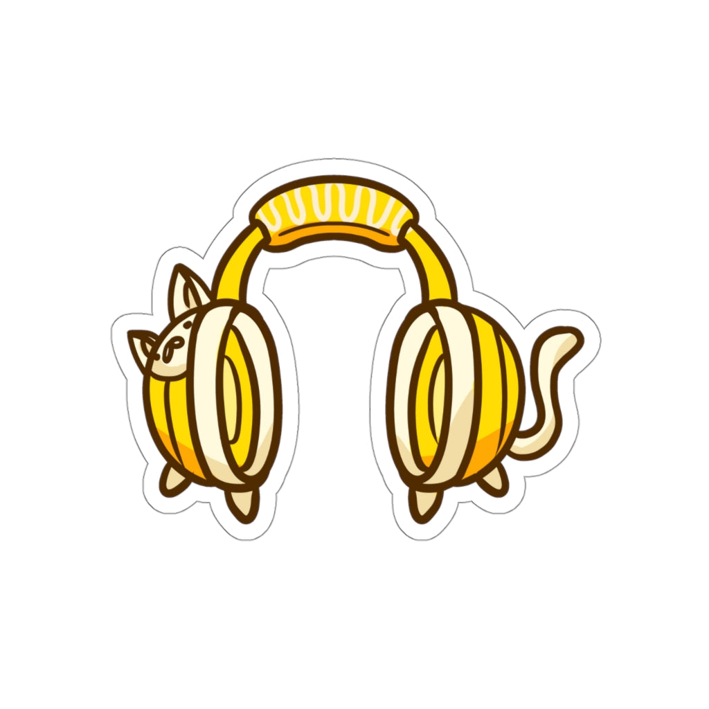 Headphone Cat Die-Cut Sticker