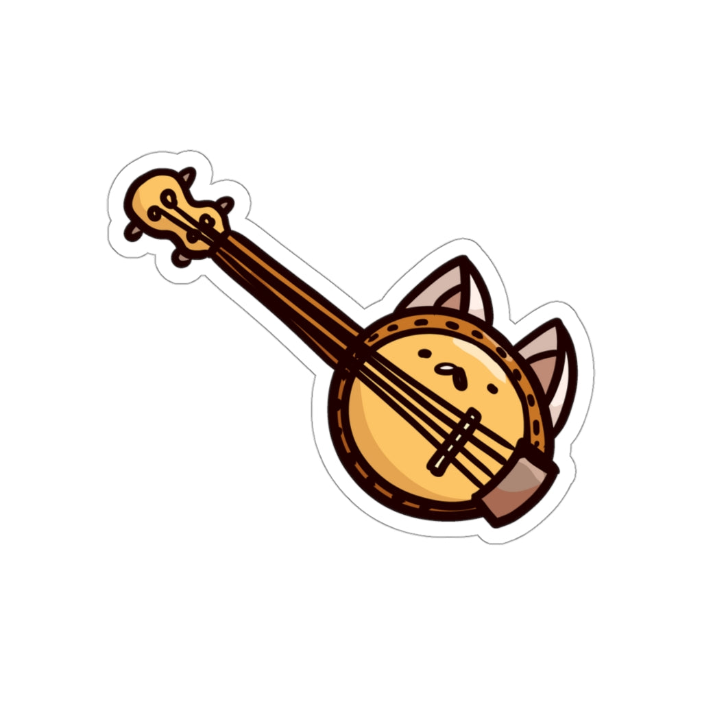 Banjo Cat Die-Cut Sticker