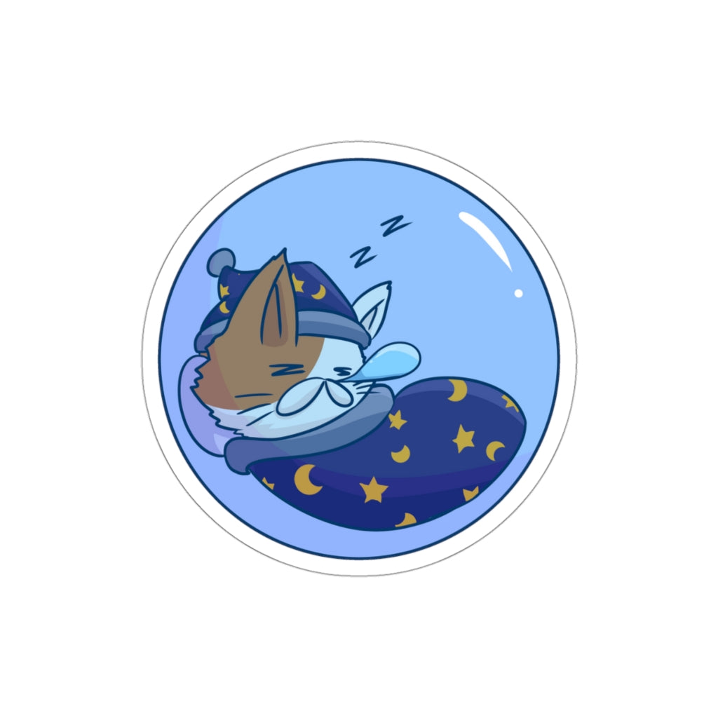 Sleepy Bubble Cat Die-Cut Sticker