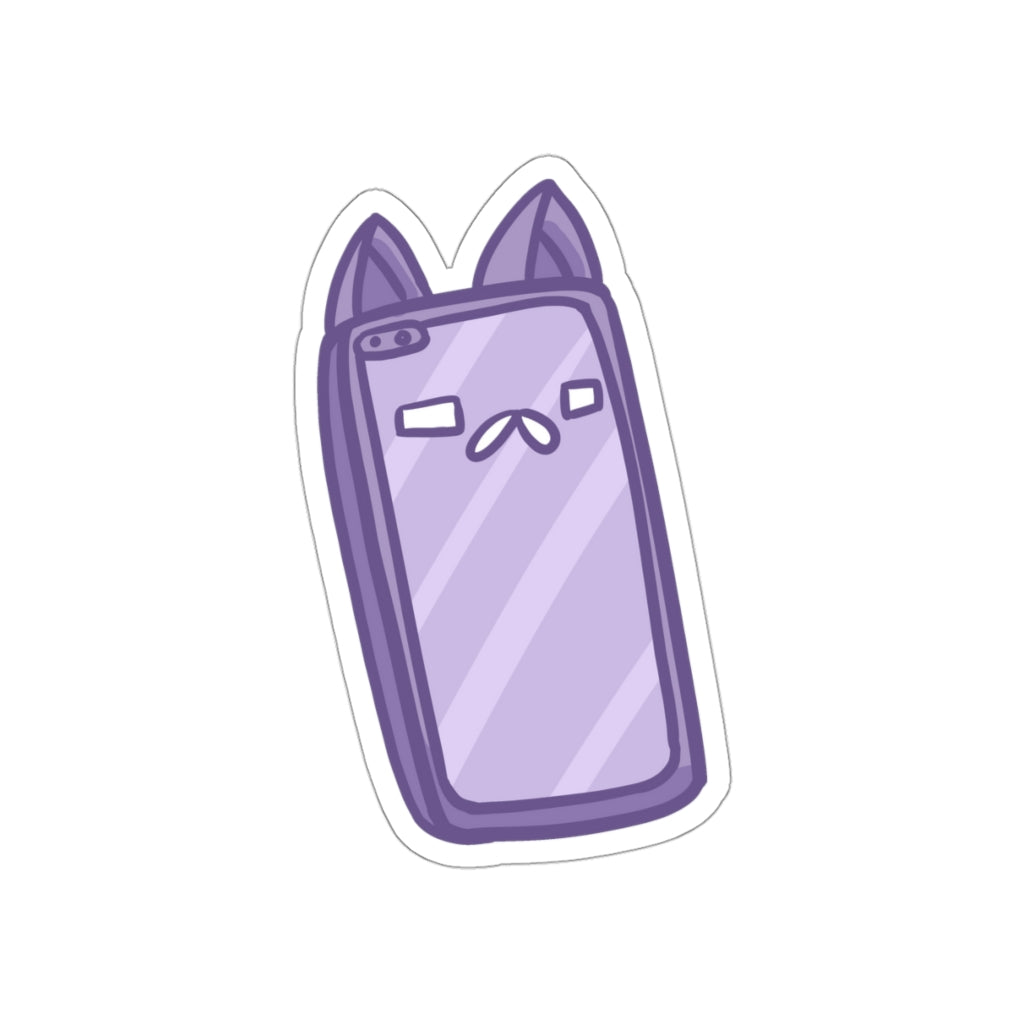 Phone Cat Die-Cut Sticker