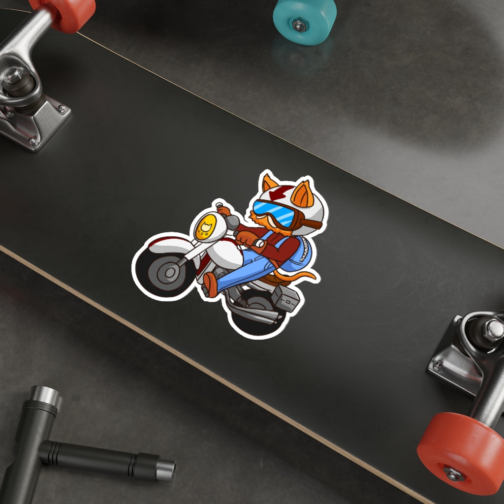 Biker Cat Die-Cut Sticker