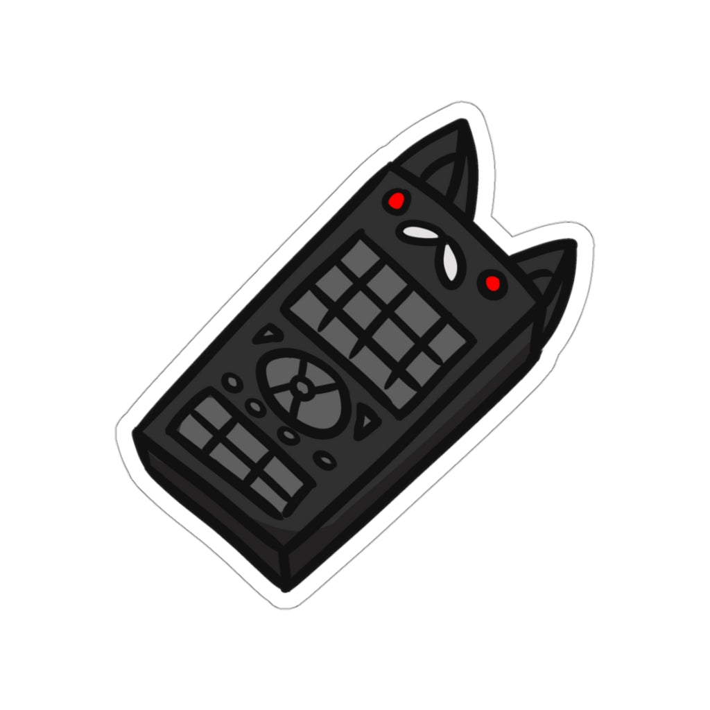 Remote Cat Die-Cut Sticker