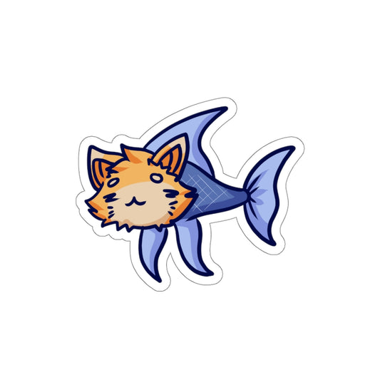 Fish Cat Die-Cut Sticker