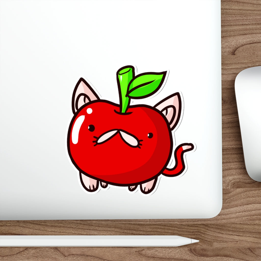 Apple Cat Die-Cut Sticker