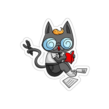 Academic Cat Die-Cut Sticker