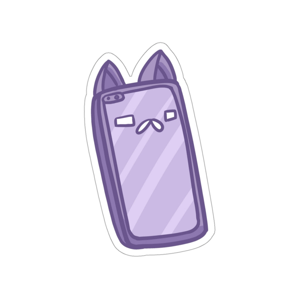 Phone Cat Die-Cut Sticker